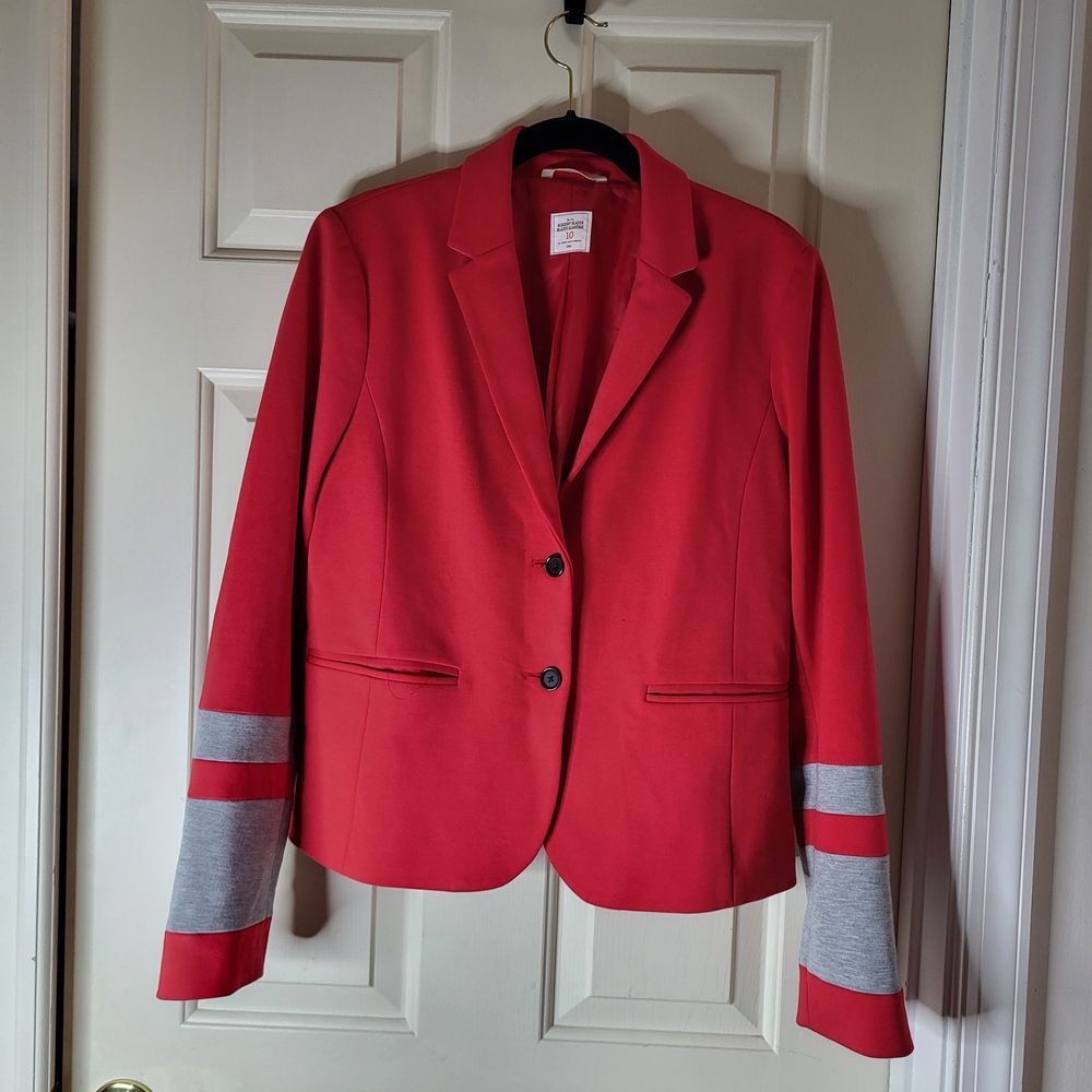 GAP Red Blazer with Gray Accents - 10